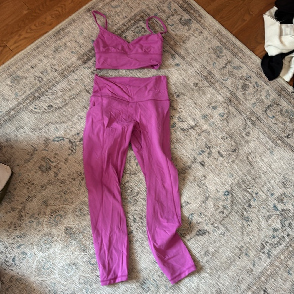 Lulu Matching Pink Workout Set